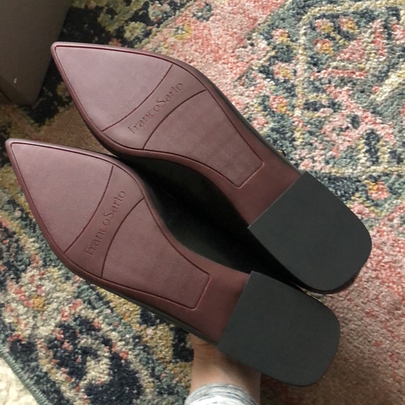 Franco Sarto Nalin Pointed Toe Flat Black Mary Jane Flats Leather Style Loafer - Picture 11 of 13